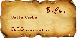 Balta Csaba névjegykártya